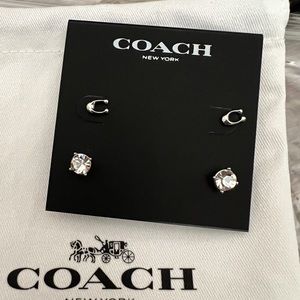 COACH Signature C Stud Earrings Set of 2